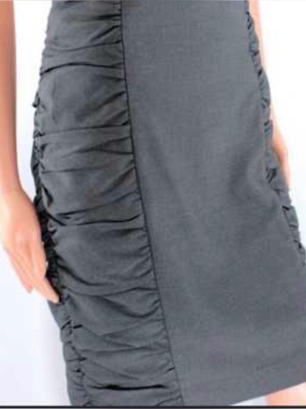 Anthropologie Cartonnier Ruched Pencil Skirt Grey Textured Career Office Size 6